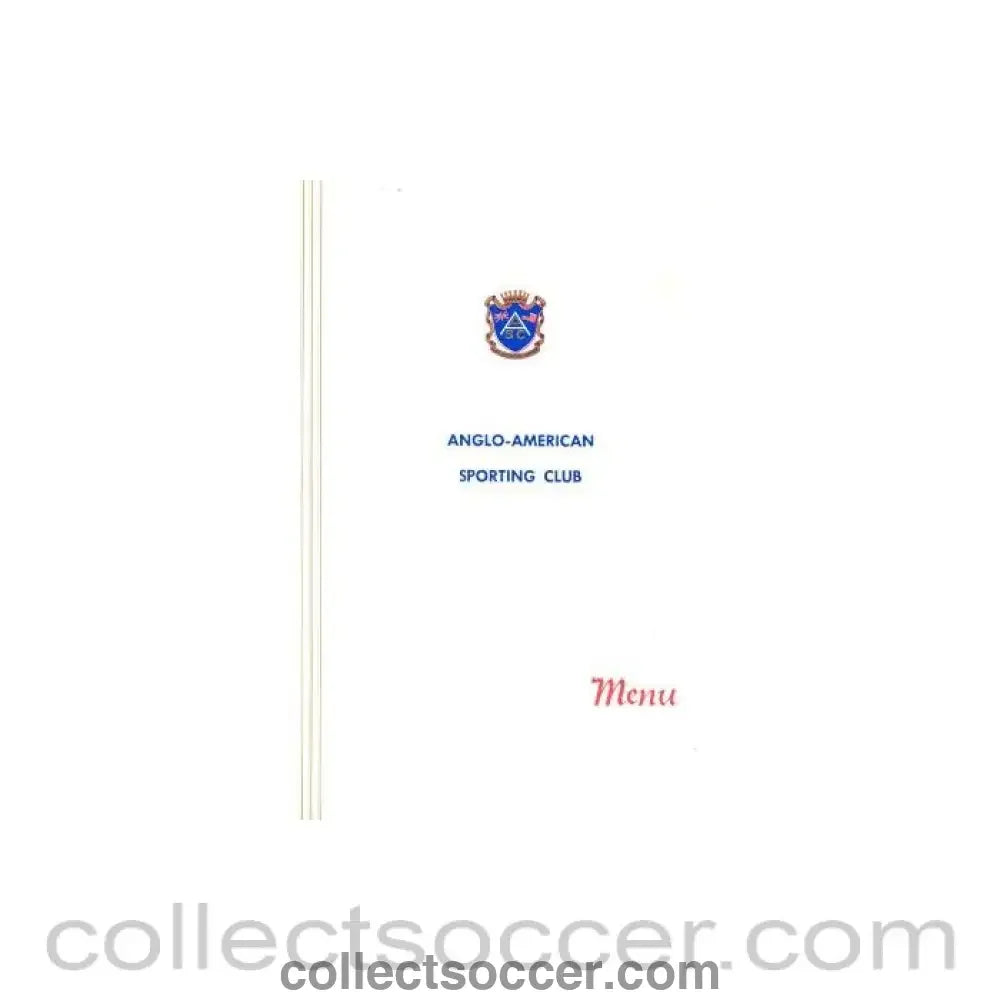 1986 - Anglo-American Sporting Club Manchester Signed Menu of 1986 In Honour of Alex Murphy