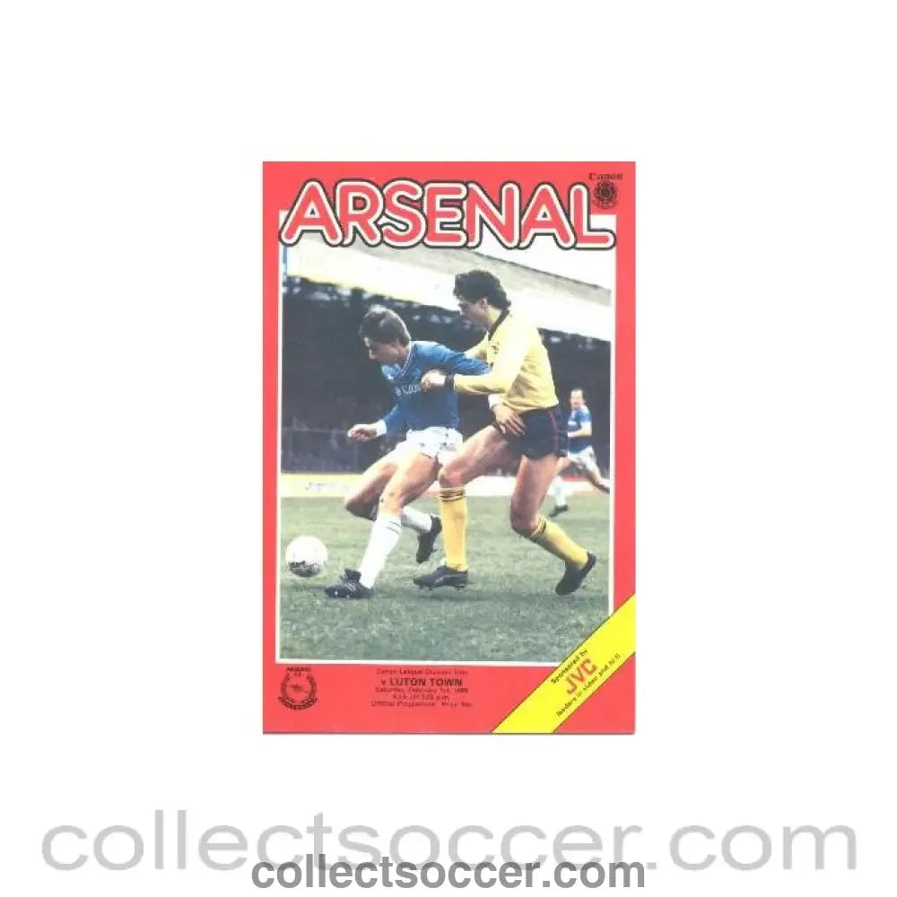 1986 - Arsenal v Luton Town official programme 01/02/1986 Canon League