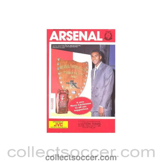 1986 - Arsenal v Luton Town official programme 20/12/1986 League Cup