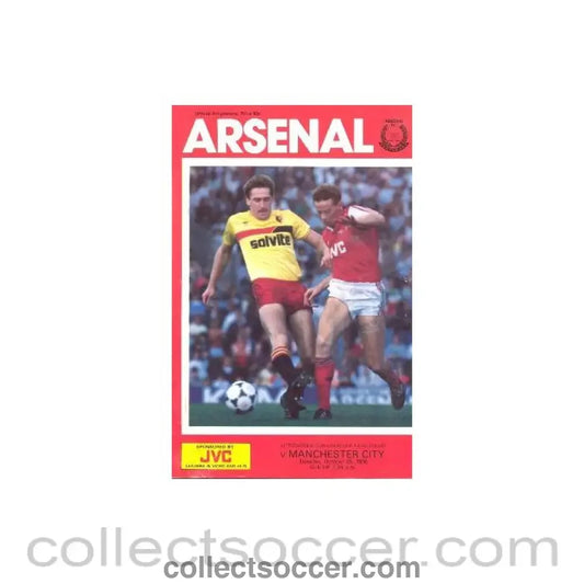 1986 - Arsenal v Manchester City official programme 28/10/1986 Littlewoods Challenge Cup