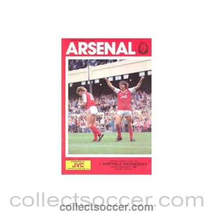 1986 - Arsenal v Sheffield Wednesday official programme 02/09/1986 League Cup - Collect Soccer