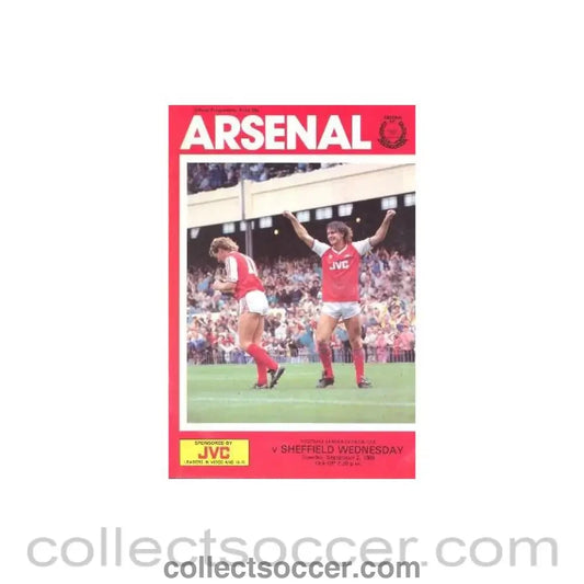 1986 - Arsenal v Sheffield Wednesday official programme 02/09/1986 League Cup