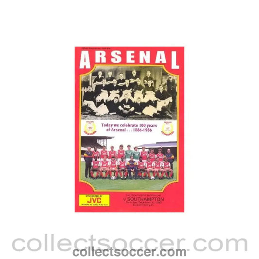 1986 - Arsenal v Southampton official programme 27/12/1986 League Cup