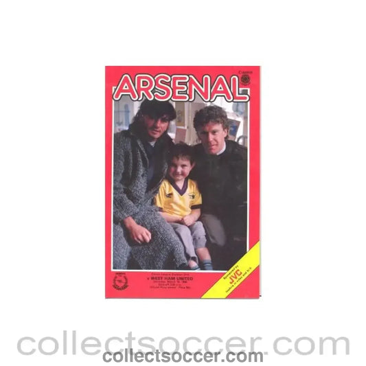 1986 - Arsenal v West Ham United official programme 15/03/1986 Canon League