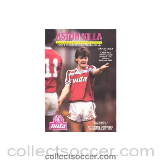 1986 - Aston Villa vChelsea official programme 26/04/1986