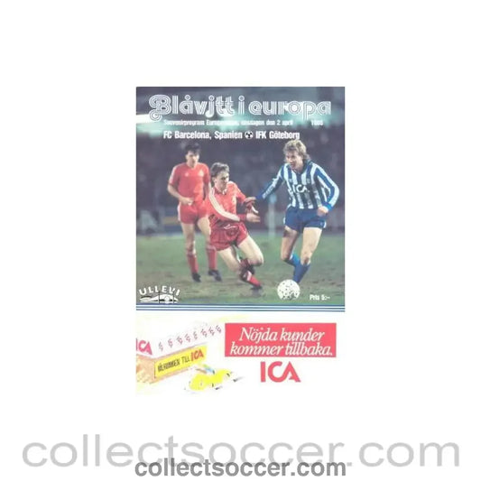 1986 Barcelona v Gotenborg official programme 02/04/1986 European Cup