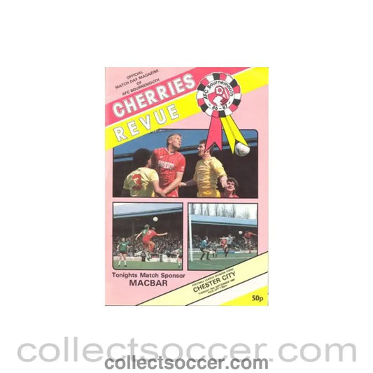 1986 - Bournemouth v Chester City official programme 16/09/1986 Football League