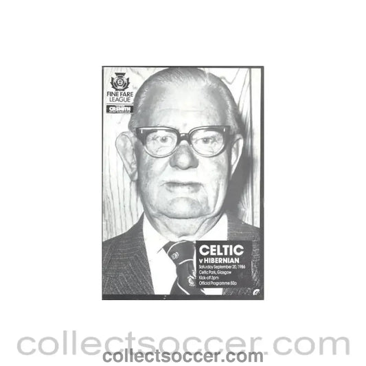 1986 - Celtic v Hibernian official programme 20/09/1986 League - Collect Soccer