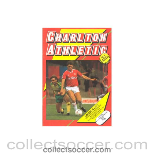 1986 - Charlton Athletic v Lincoln City official programme 23/09/1986 Littlewoods Cup
