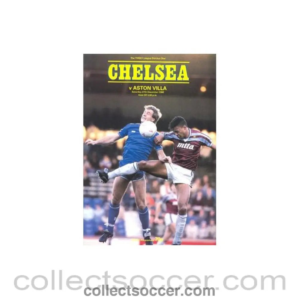 1986 - Chelsea v Aston Villa official programme 27/12/1986 - Collect Soccer