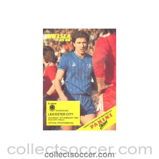 1986 - Chelsea v Leicester City official programme 01/02/1986 Canon League - Collect Soccer