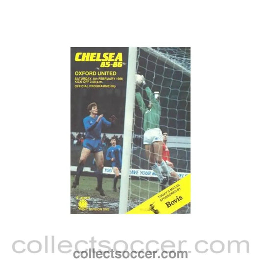 1986 - Chelsea v Oxford United official programme 08/02/1986 - Collect Soccer