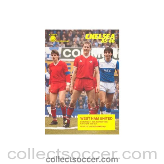 1986 - Chelsea v West Ham United official programme 29/03/1986