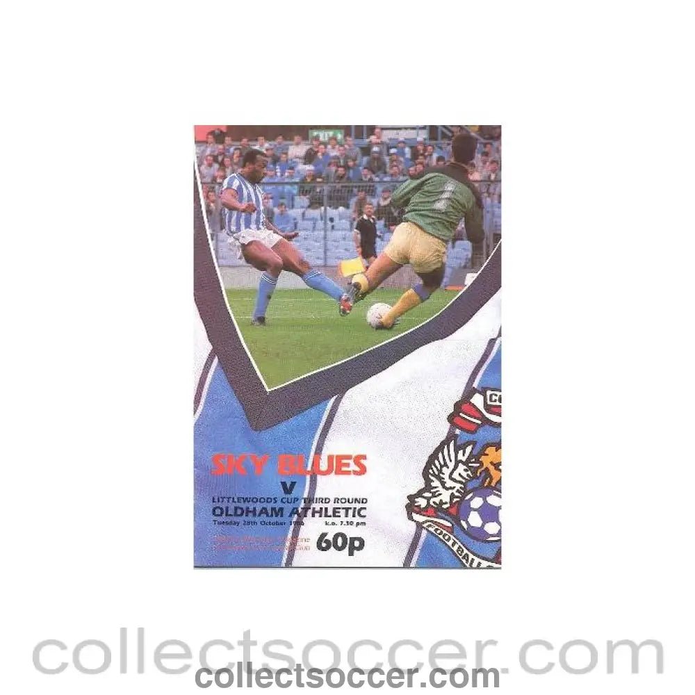 1986 - Coventry City v Oldham Athletic official programme 28/10/1986 - Collect Soccer