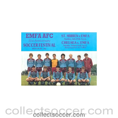 1986 - EMFA vChelsea official programme 03/08/1986