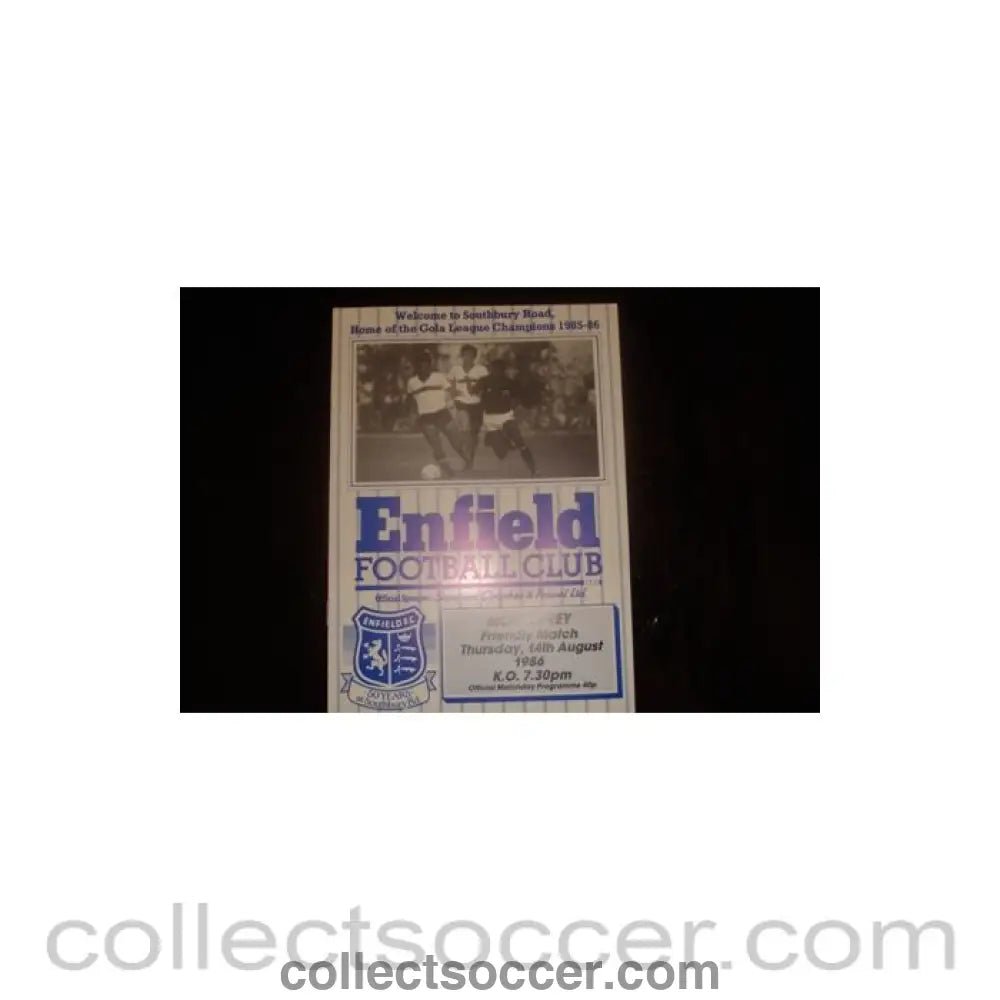 1986 - Enfield v Monterrey, California, USA official programme 14/08/1986 Friendly Match, Semi-Professional International - Collect Soccer