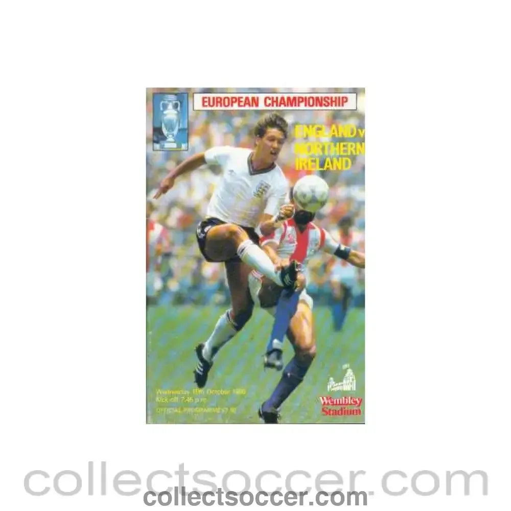 1986 England V Northern Ireland Programme 15/10/1986