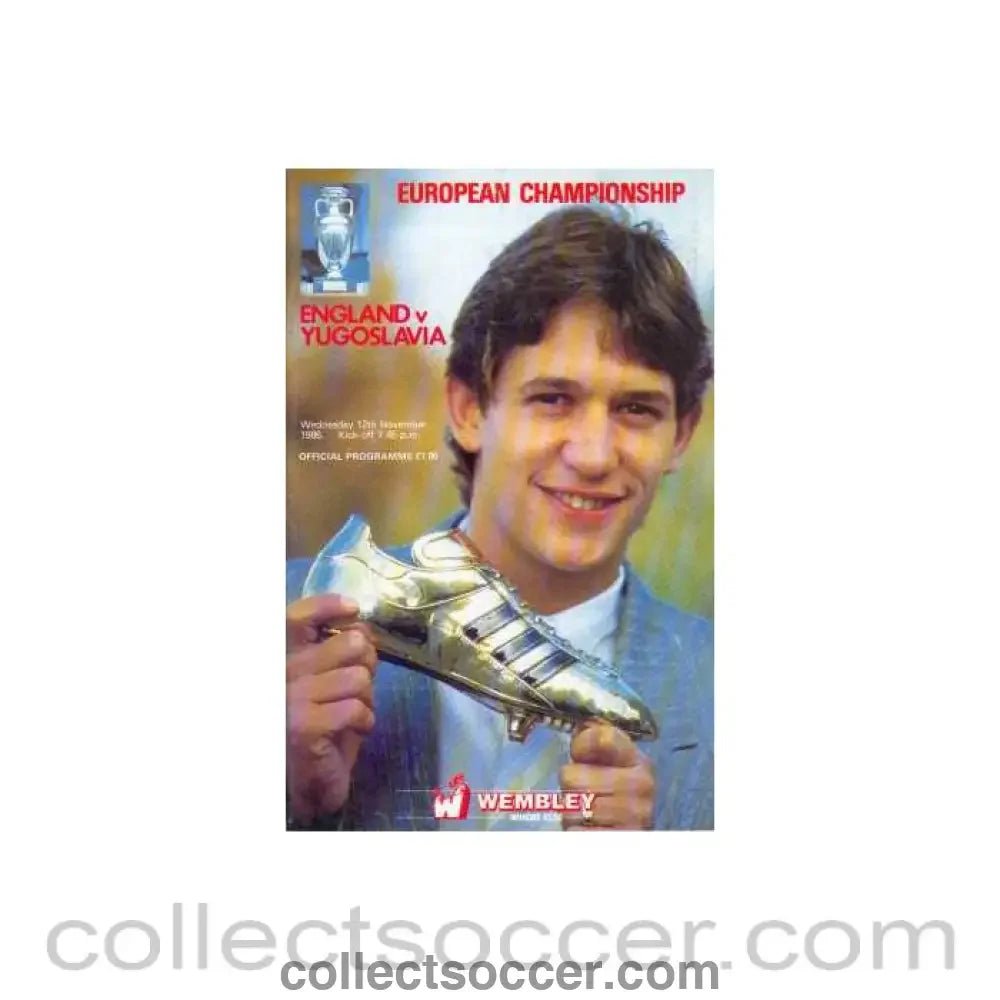 1986 England V Yugoslavia Programme 12/11/1986 - Collect Soccer