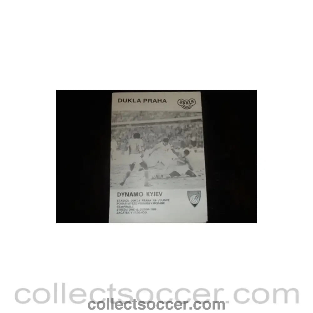 1986 European Cup Winners Cup Semi-Final Dukla Prague v Dynamo Kiev official programme 16/04/1986