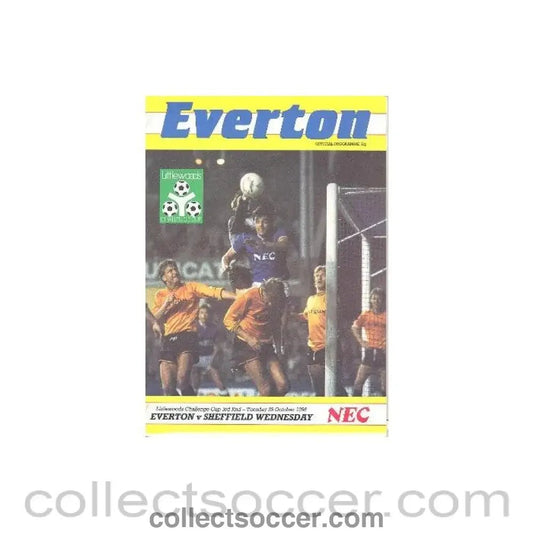 1986 - Everton v Sheffield Wednesday official programme 28/10/1986 Littlewoods Cup - Collect Soccer