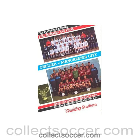 1986 Full Members Cup Final official programme Chelsea v Manchester City 23/03/1986