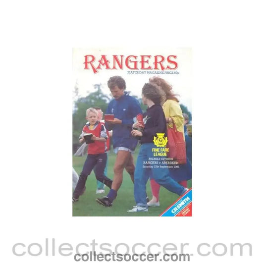 1986 - Glasgow Rangers v Aberdeen official programme 27/09/1986 - Collect Soccer