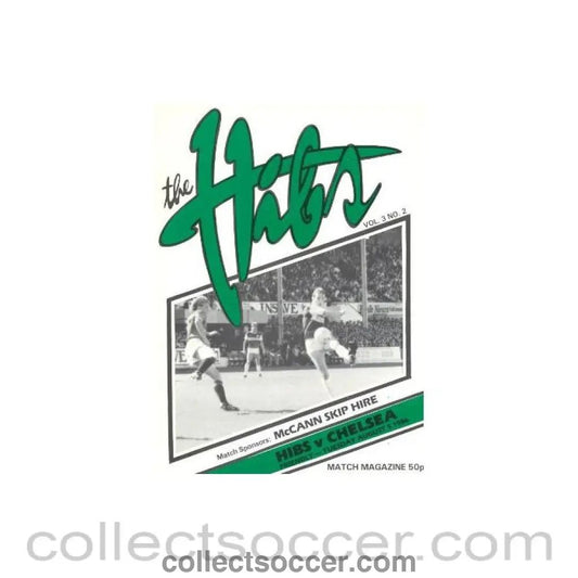 1986 - Hibernian vChelsea official programme 05/08/1986 friendly match - Collect Soccer