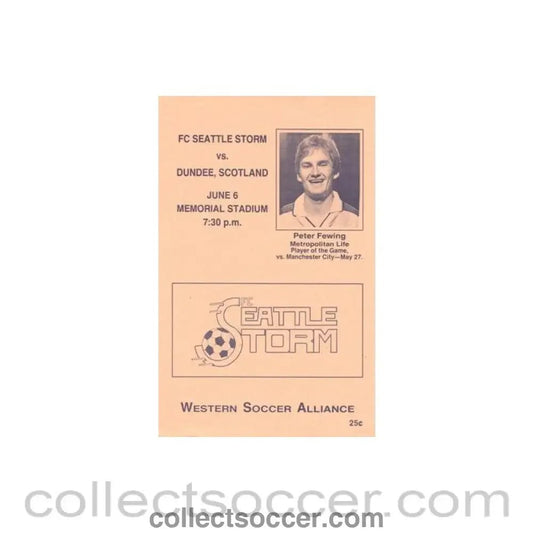 1986 - In the USA - Seattle Storm, USA v Dundee official programme 06/06/1986, match played in the USA - Collect Soccer