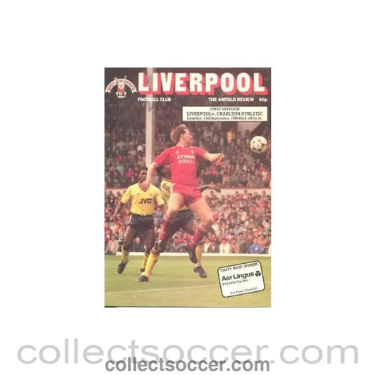 1986 - Liverpool v Charlton Athletic official programme 13/09/1986 - Collect Soccer