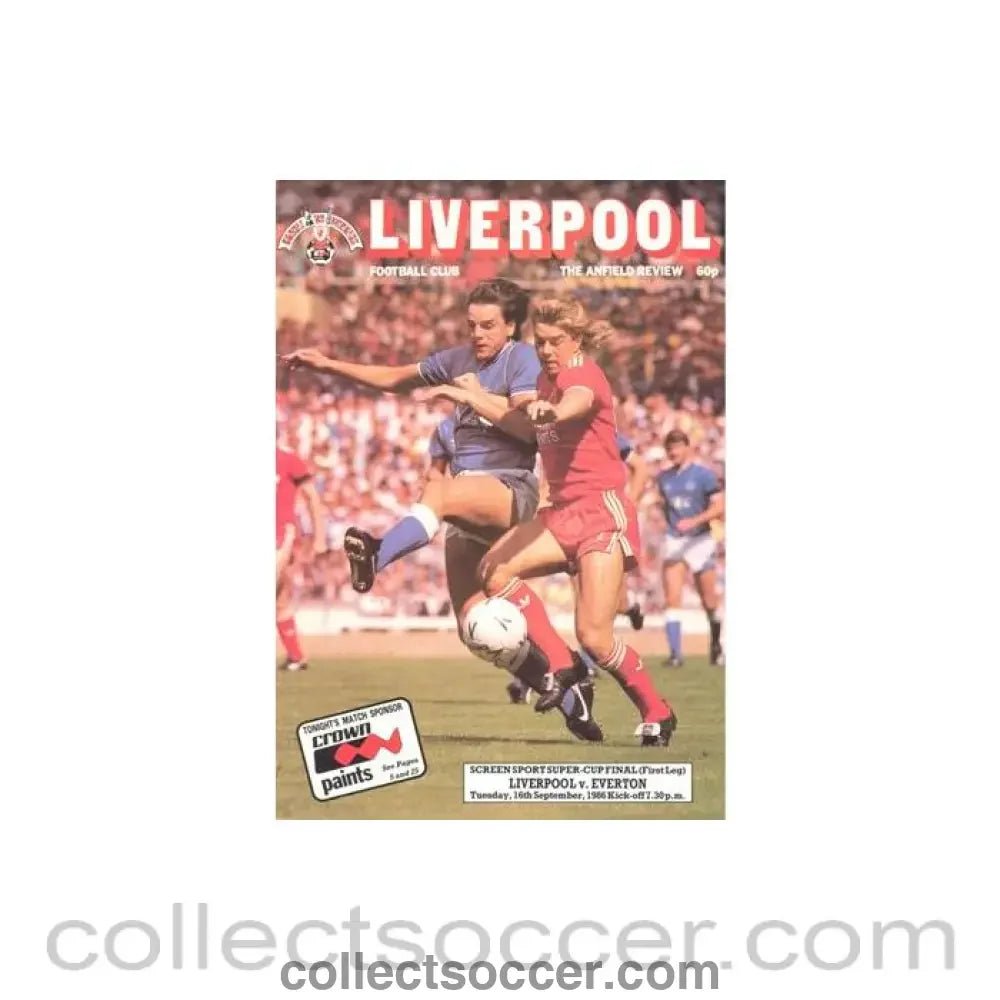 1986 - Liverpool v Everton official programme 16/09/1986 - Collect Soccer