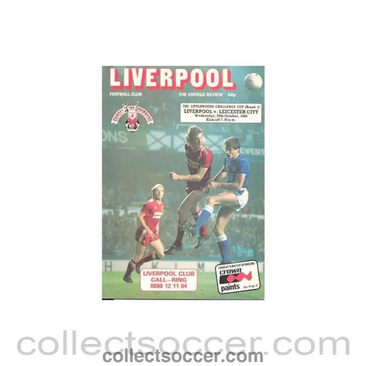1986 - Liverpool v Leicester City official programme 29/10/1986 - Collect Soccer