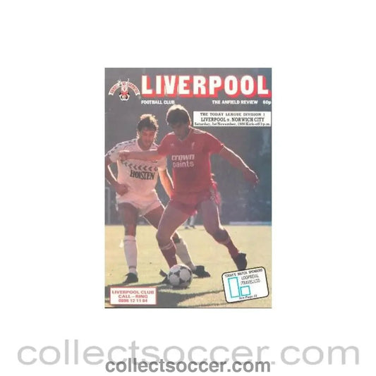 1986 - Liverpool v Norwich City official programme 01/11/1986 - Collect Soccer