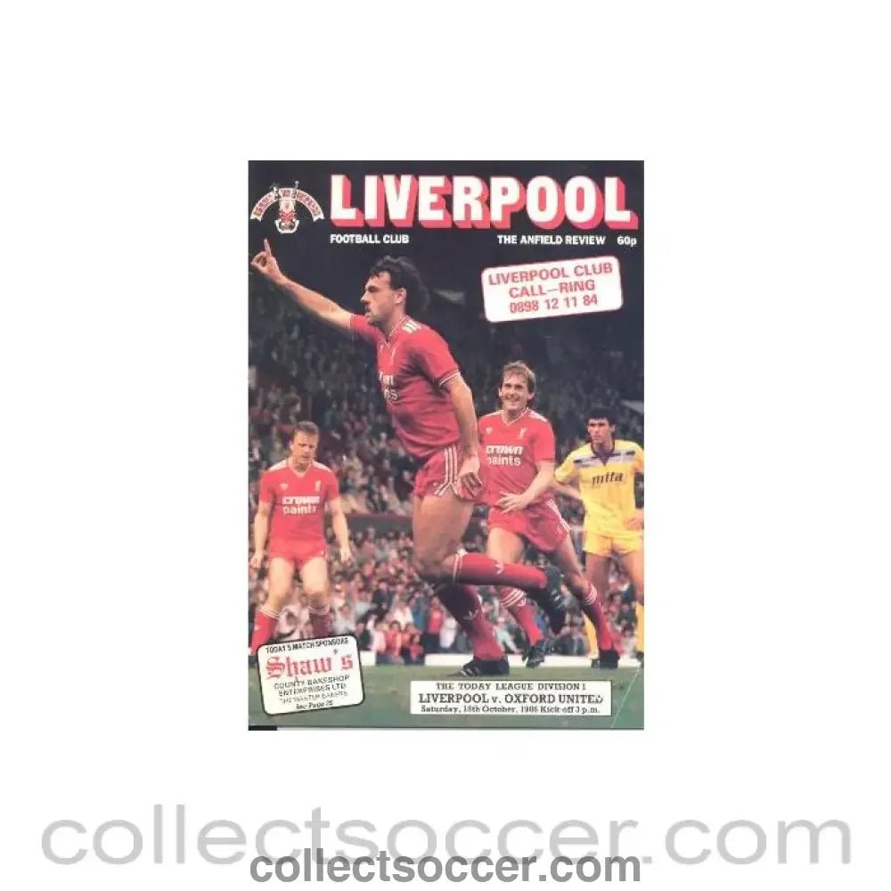1986 - Liverpool v Oxford United official programme 18/10/1986 - Collect Soccer