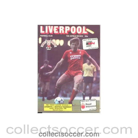 1986 - Liverpool v Sheffield Wednesday official programme 16/11/1986 - Collect Soccer