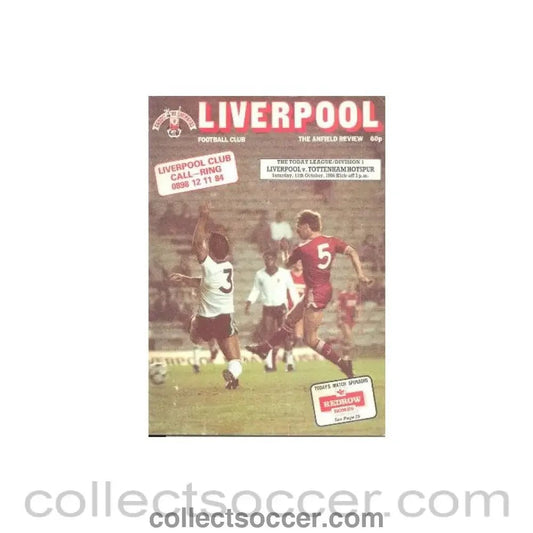 1986 - Liverpool v Tottenham Hotspur official programme 11/10/1986 - Collect Soccer