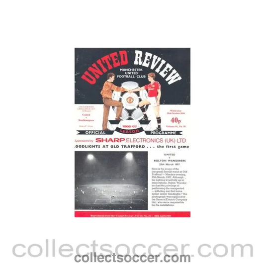 1986 - Manchester United v Southampton official programme 29/10/1986 - Collect Soccer