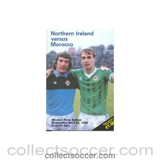 1986 - Northern Ireland v Morocco official programme 23/04/1986 - Collect Soccer