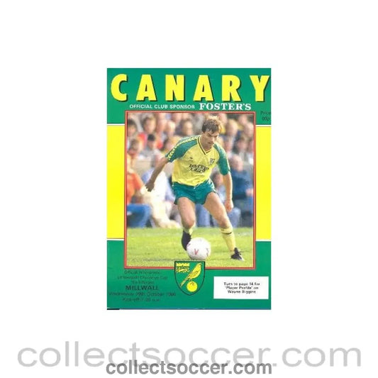 1986 - Norwich City v Millwall official programme 29/10/1986 Littlewoods Cup - Collect Soccer
