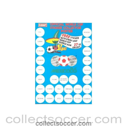 1986 Official World Cup Sticker Collector Poster Mexico - Collect Soccer