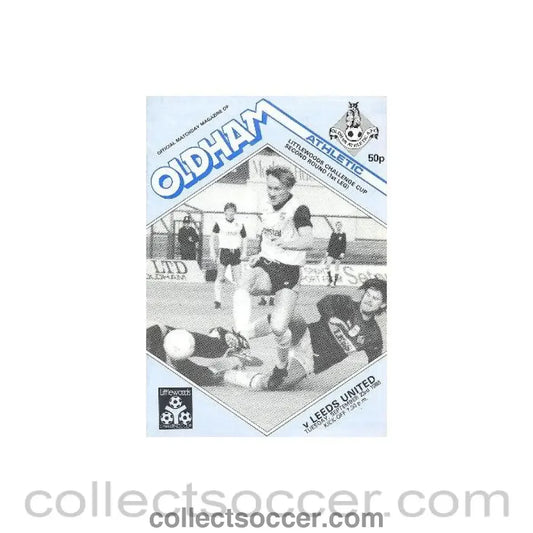 1986 - Oldham Athletic v Leeds United official programme 23/09/1986 Littlewoods Cup - Collect Soccer