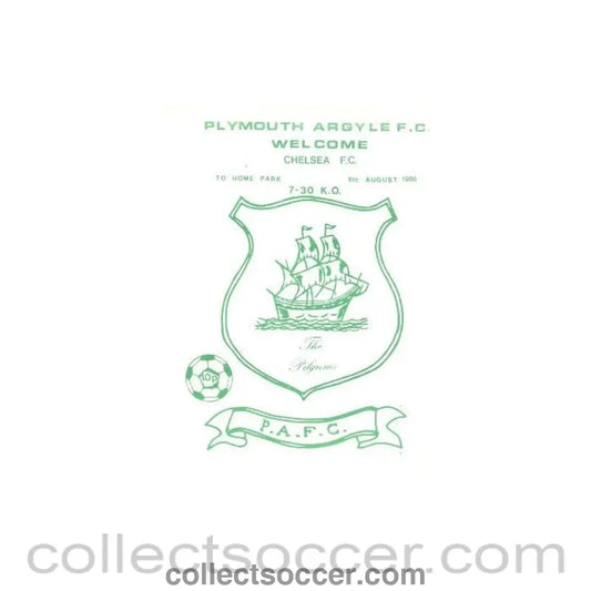 1986 - Plymouth Argyle vChelsea official programme 08/08/1986