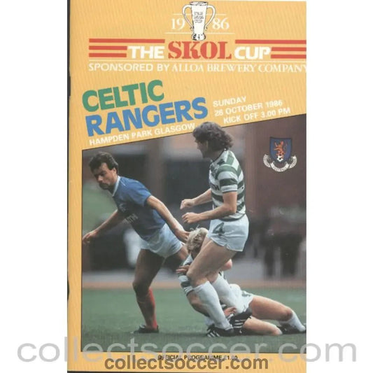 1986 Scottish League Cup Final Celtic v Rangers Official Football Programme - Collect Soccer