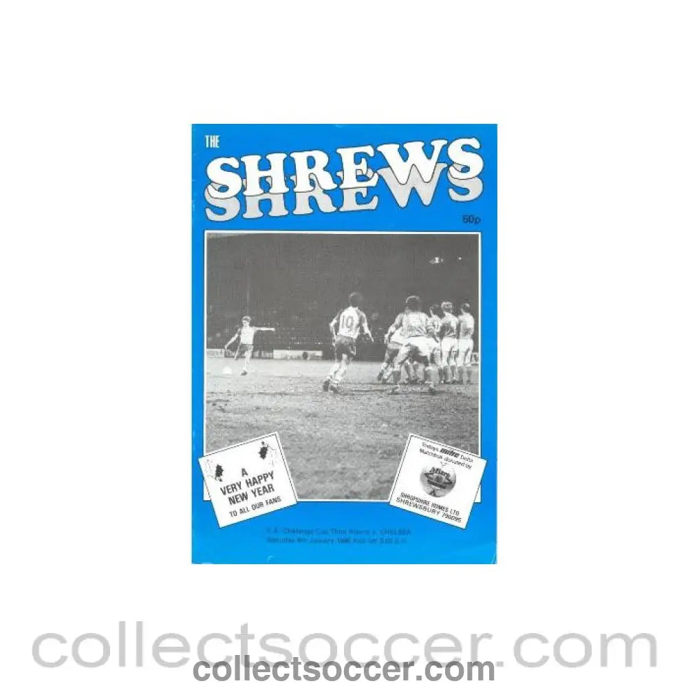 1986 - Shrewsbury Town vChelsea official programme 04/01/1986