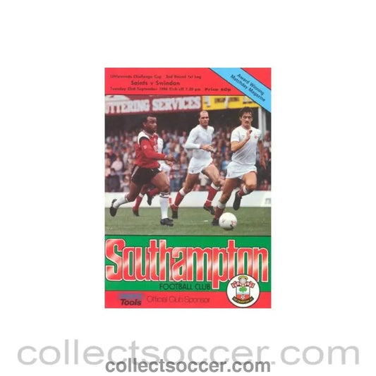 1986 - Southampton v Swindon Town official programme 23/09/1986 Littlewoods Cup - Collect Soccer