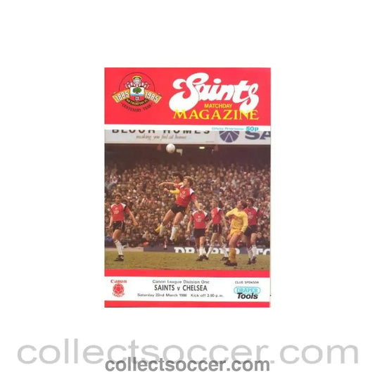 1986 - Southampton vChelsea official programme 22/03/1986