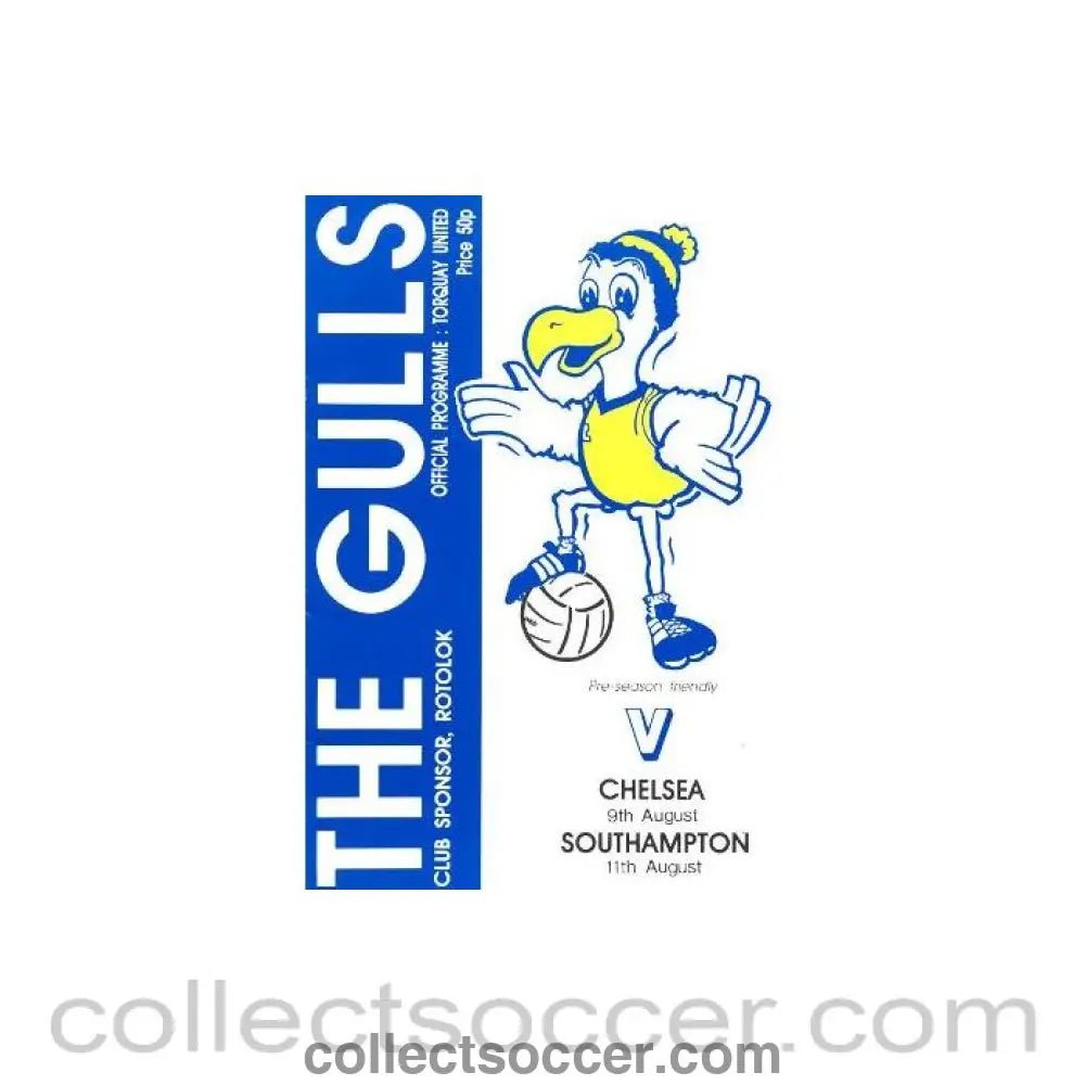 1986 - Torquay United vChelsea official programme 09/08/1986 - Collect Soccer