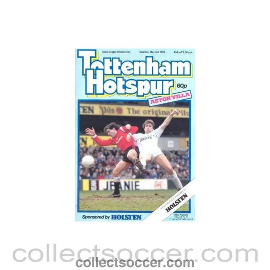 1986 - Tottenham Hotspur v Aston Villa official programme 03/05/1986 Canon League - Collect Soccer