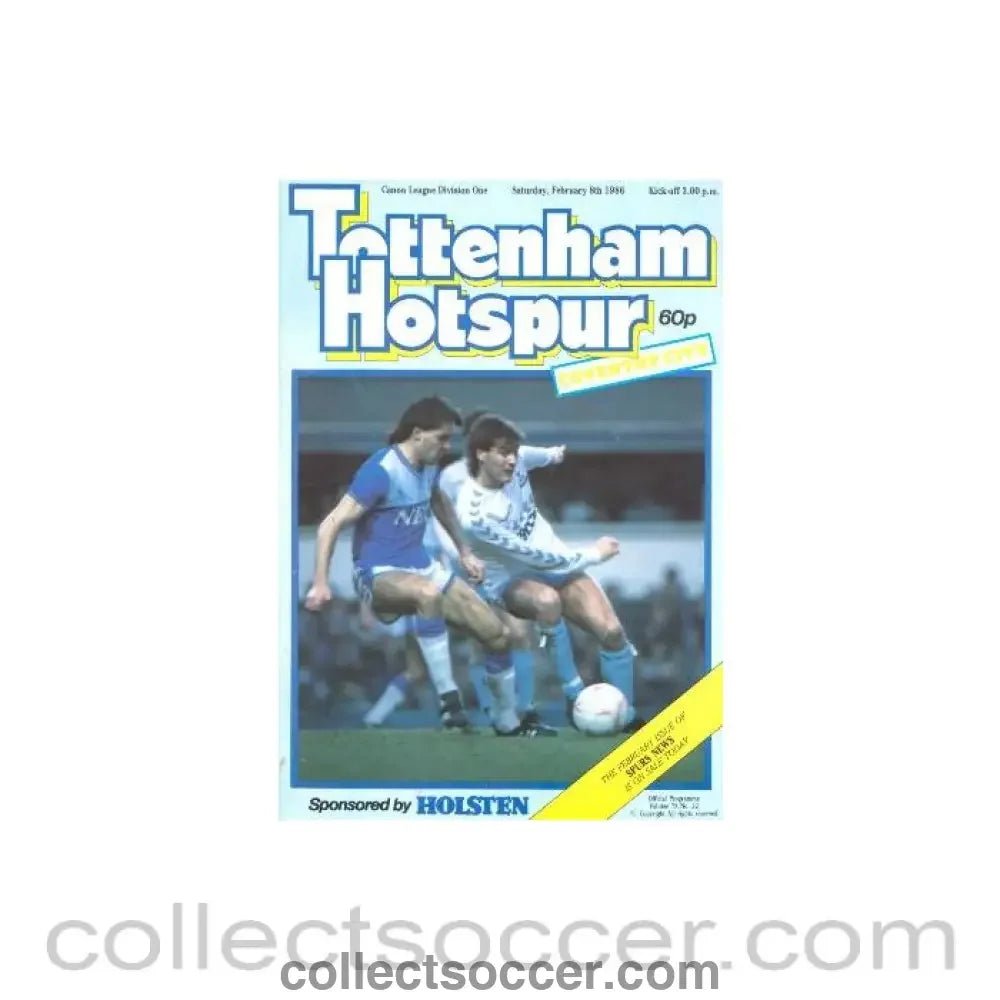 1986 - Tottenham Hotspur v Coventry City official programme 08/02/1986 Canon League - Collect Soccer