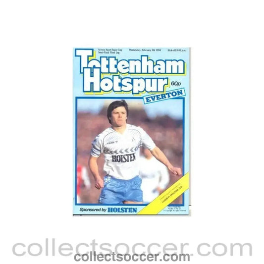 1986 - Tottenham Hotspur v Everton official programme 05/02/1986 Screen Sport Super Cup Semi - Final 1st Leg - Collect Soccer