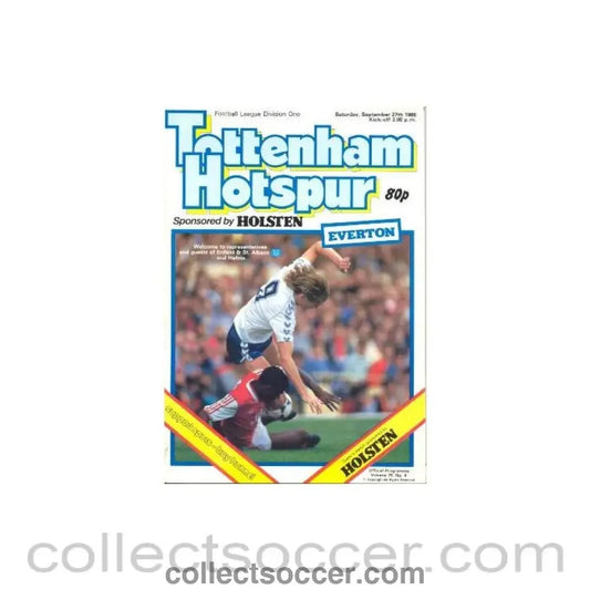 1986 - Tottenham Hotspur v Everton official programme 27/09/1986 Football League - Collect Soccer